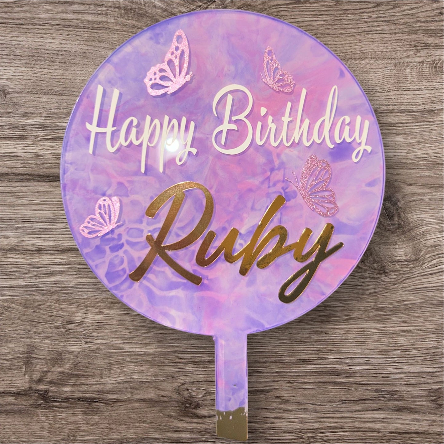 Purple Butterfly Cake Topper