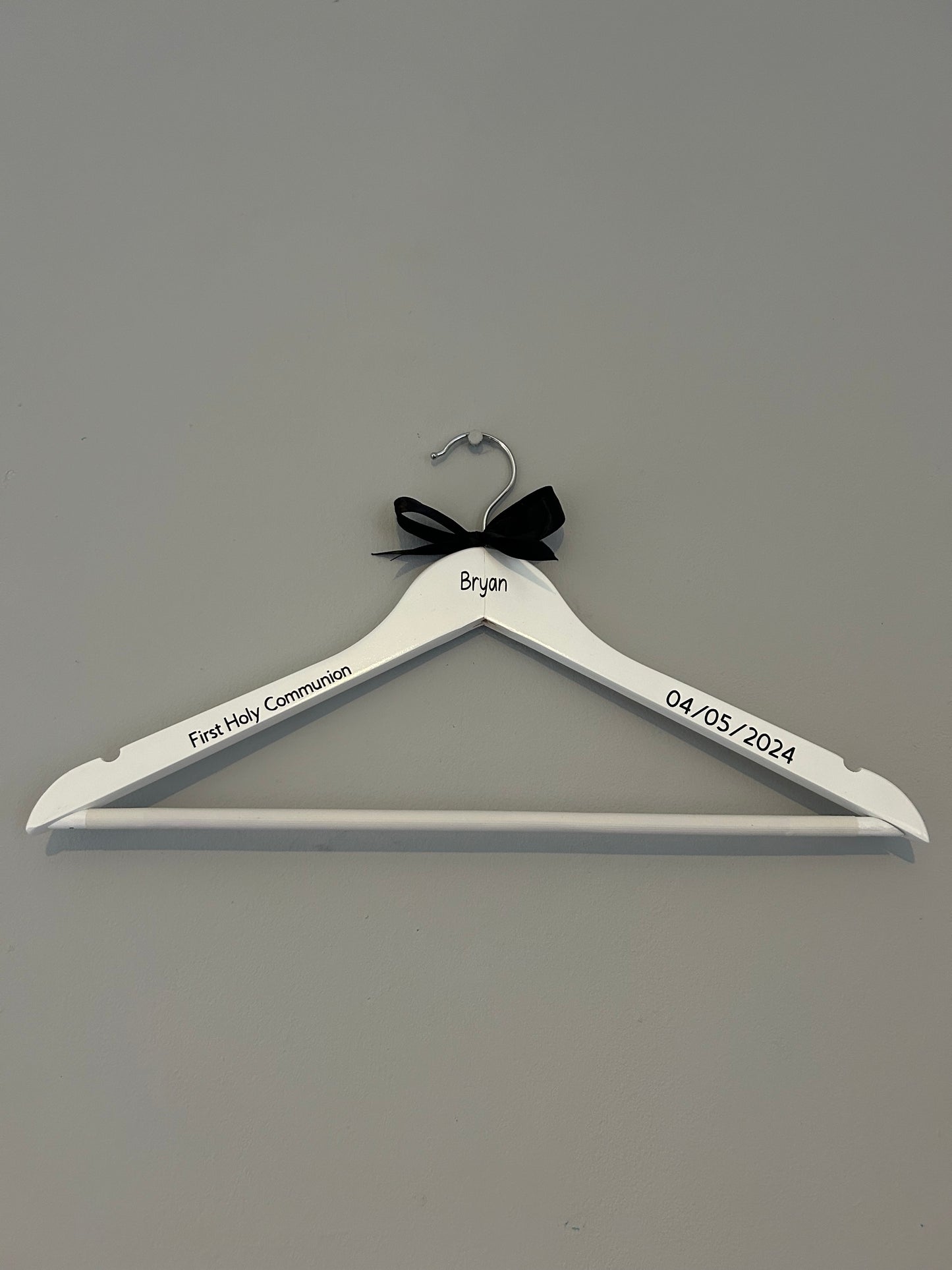 Personalised clothes hanger black details