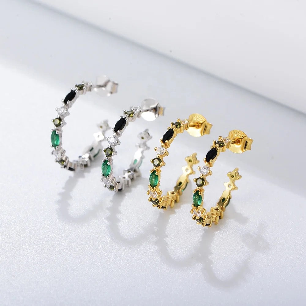 Gold Multicolour Cuff Earrings