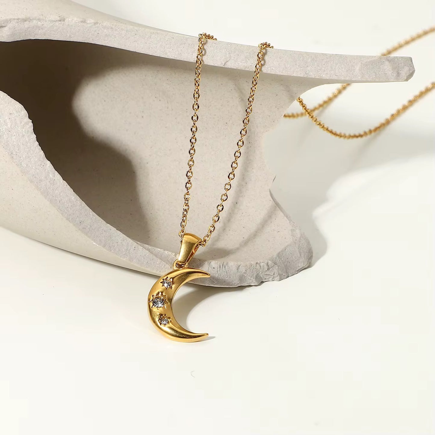 Starlit Crescent Necklace