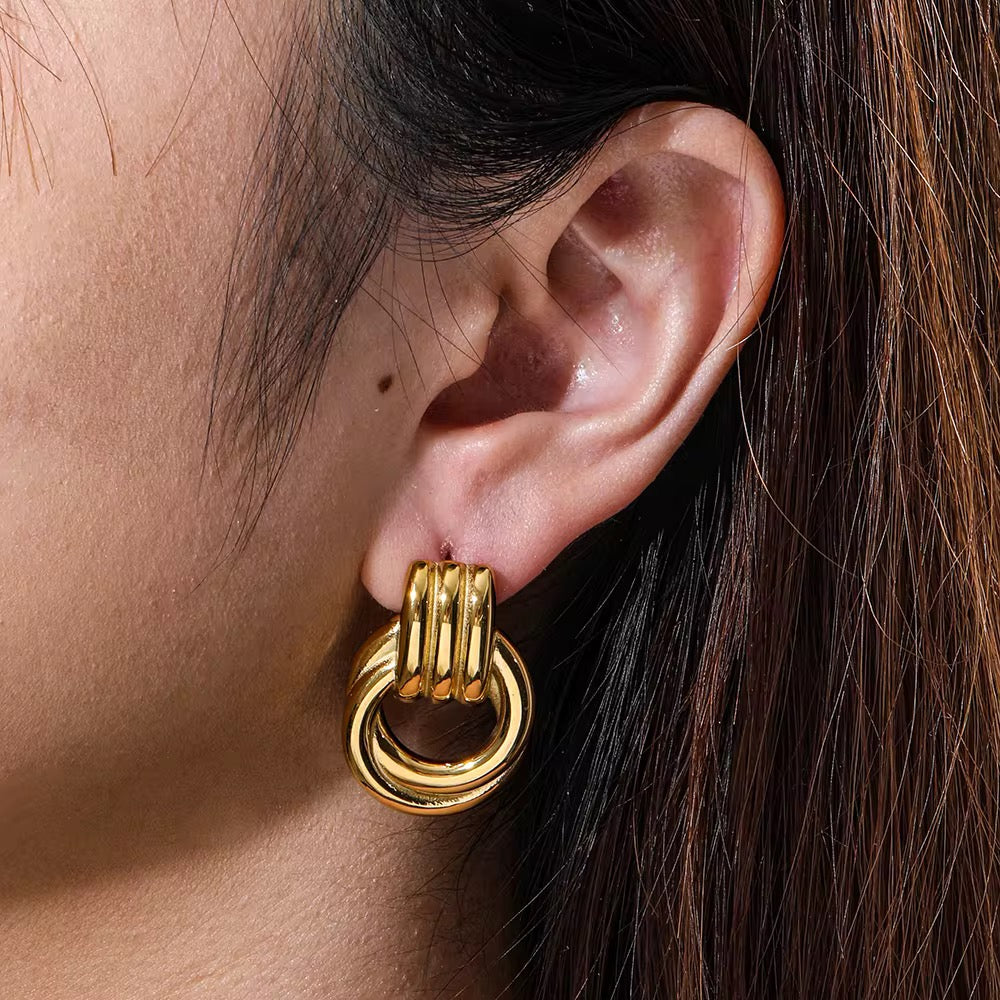 Gold Twisted Knot Earrings