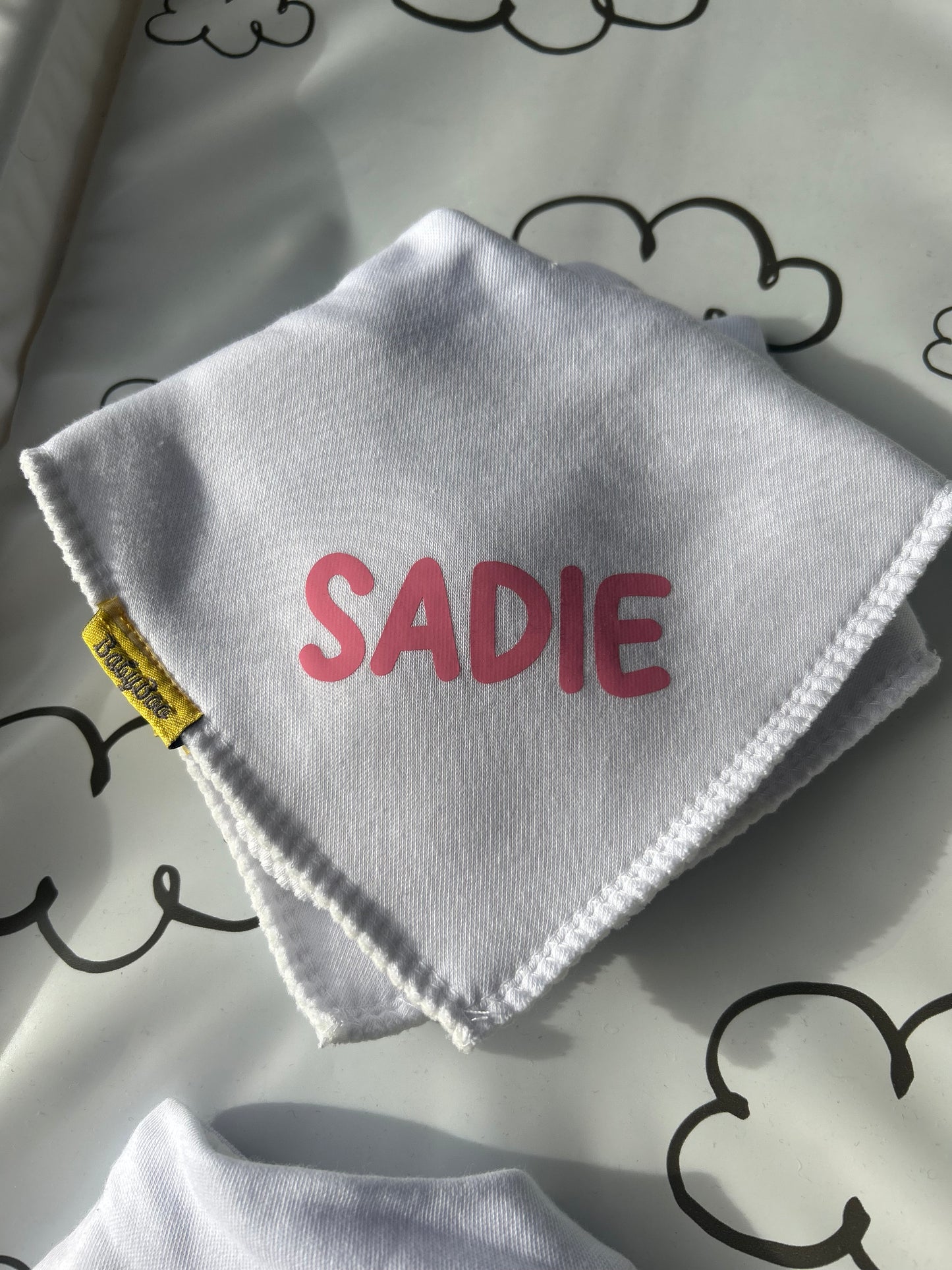 Personalised Bib -Pink Writing