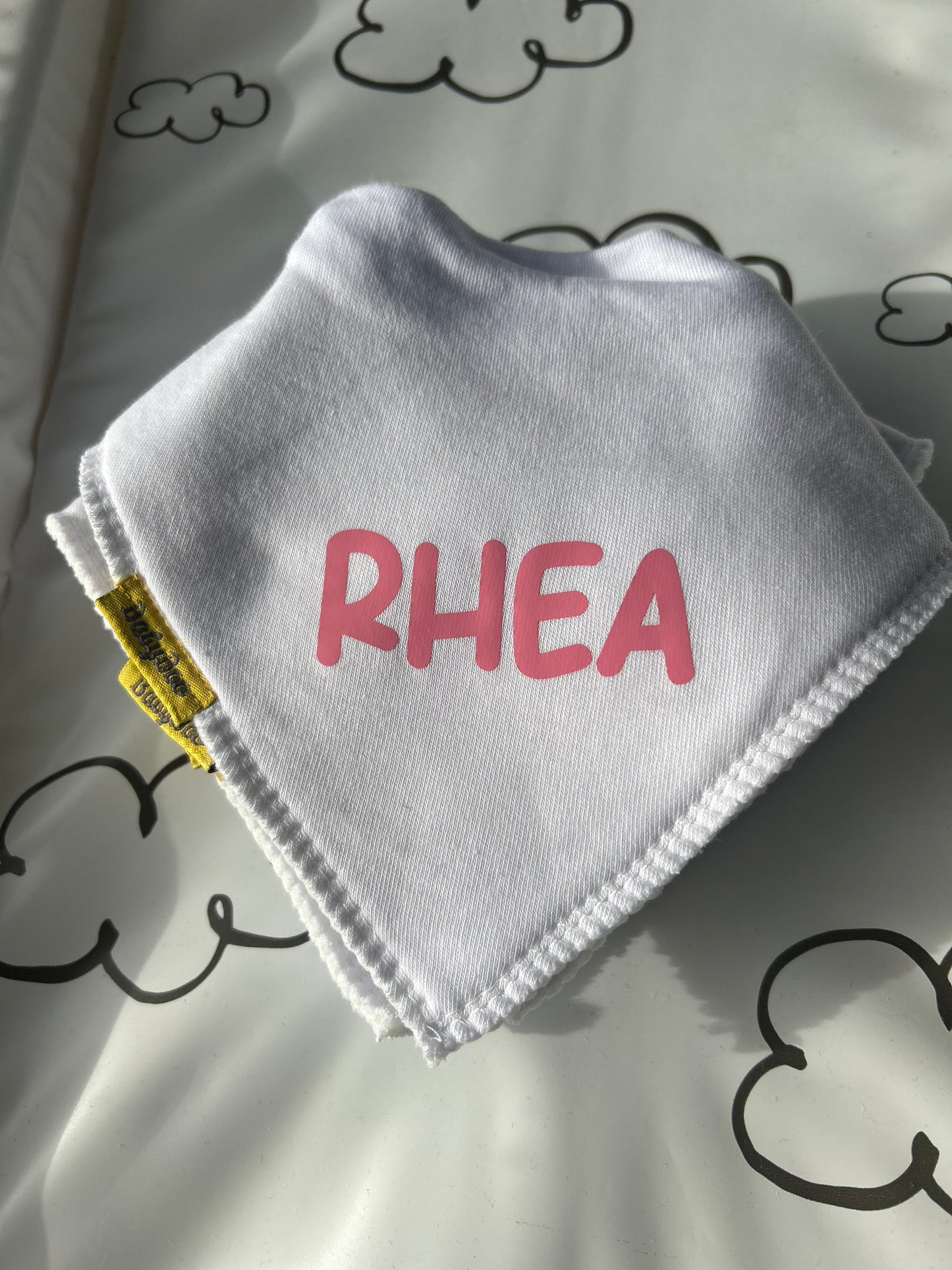 Personalised Bib -Pink Writing