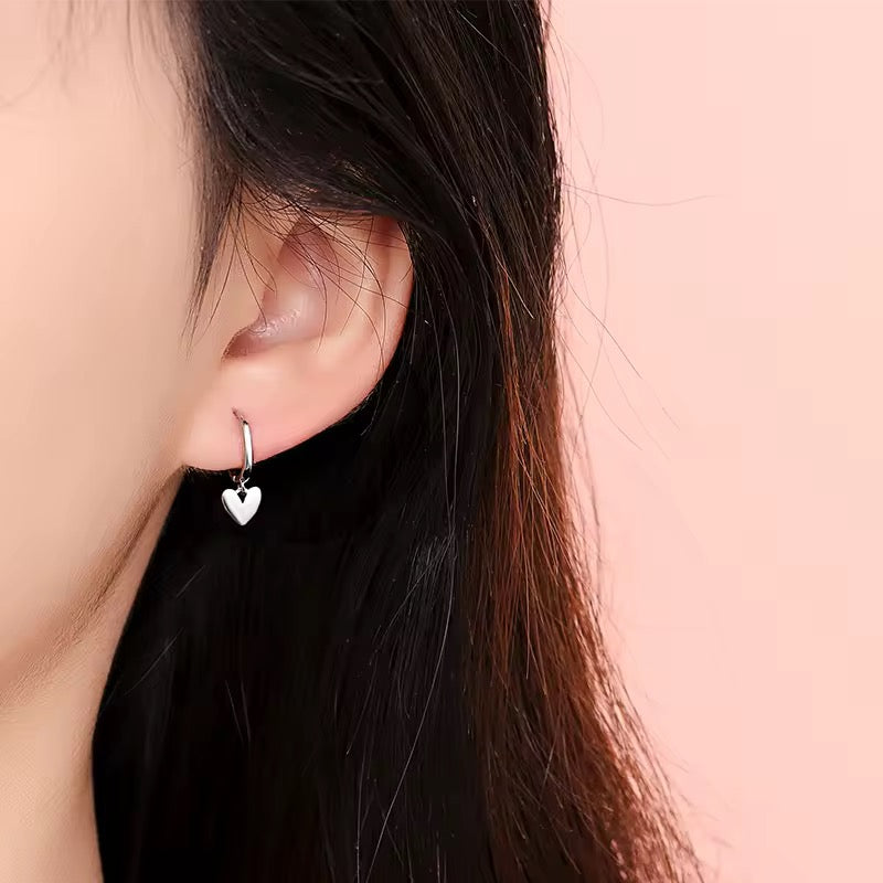 Gold Heart Drop Huggie