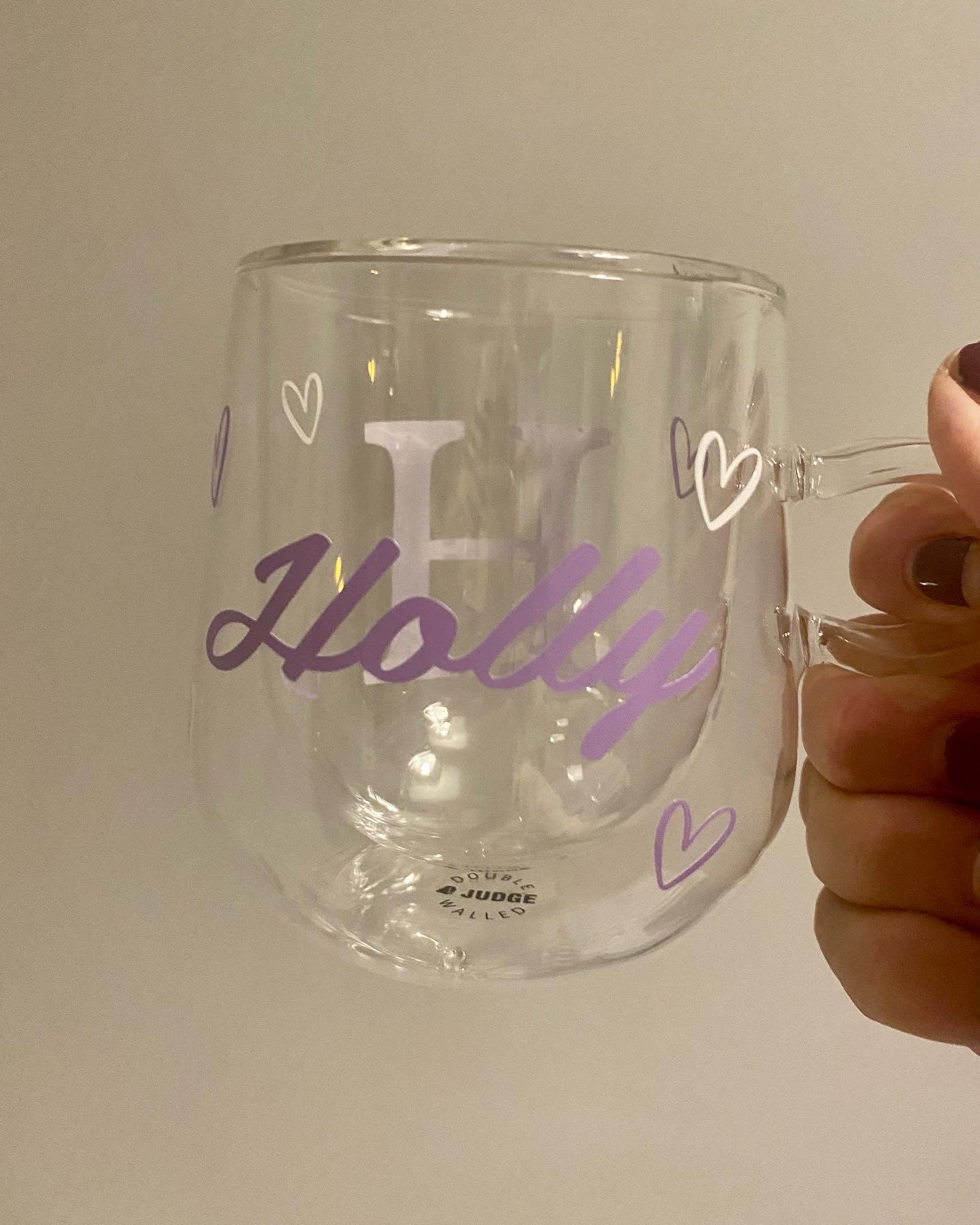 White Initial Purple Name