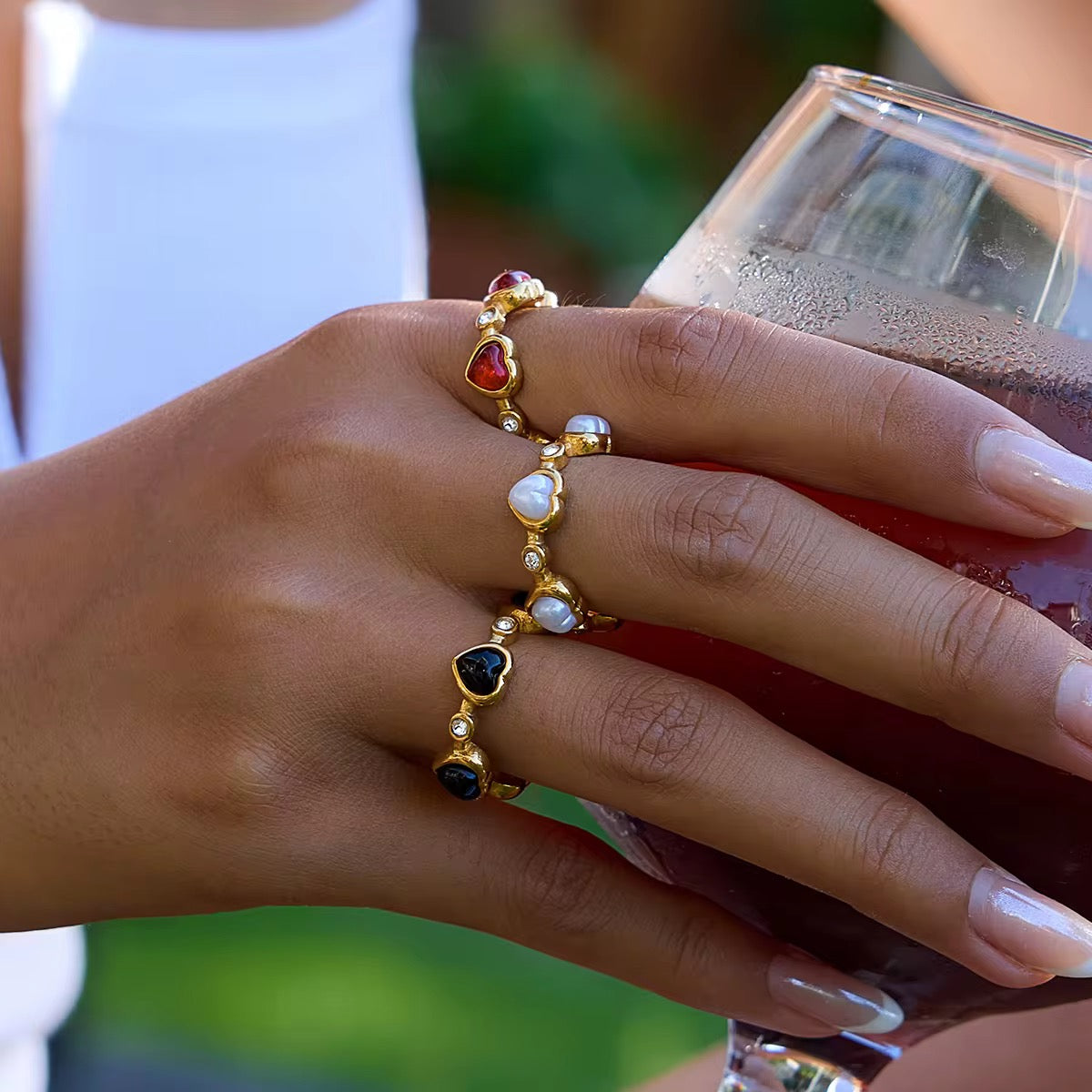Ebony Heart Adjustable Ring