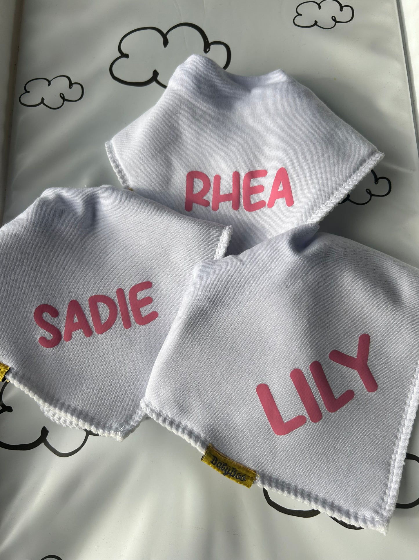 Personalised Bib -Pink Writing