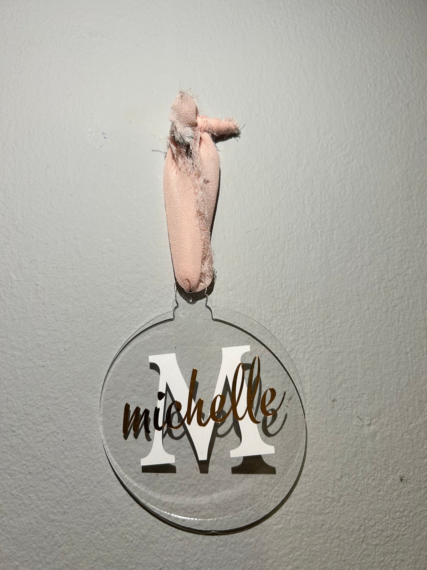 White Initial Gold Name Bauble