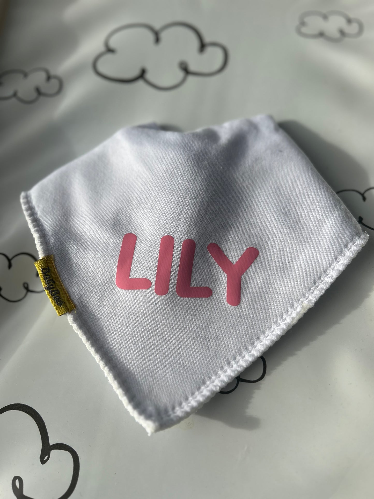 Personalised Bib -Pink Writing