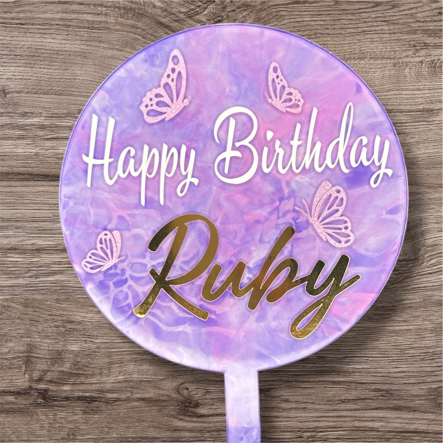 Purple Butterfly Cake Topper
