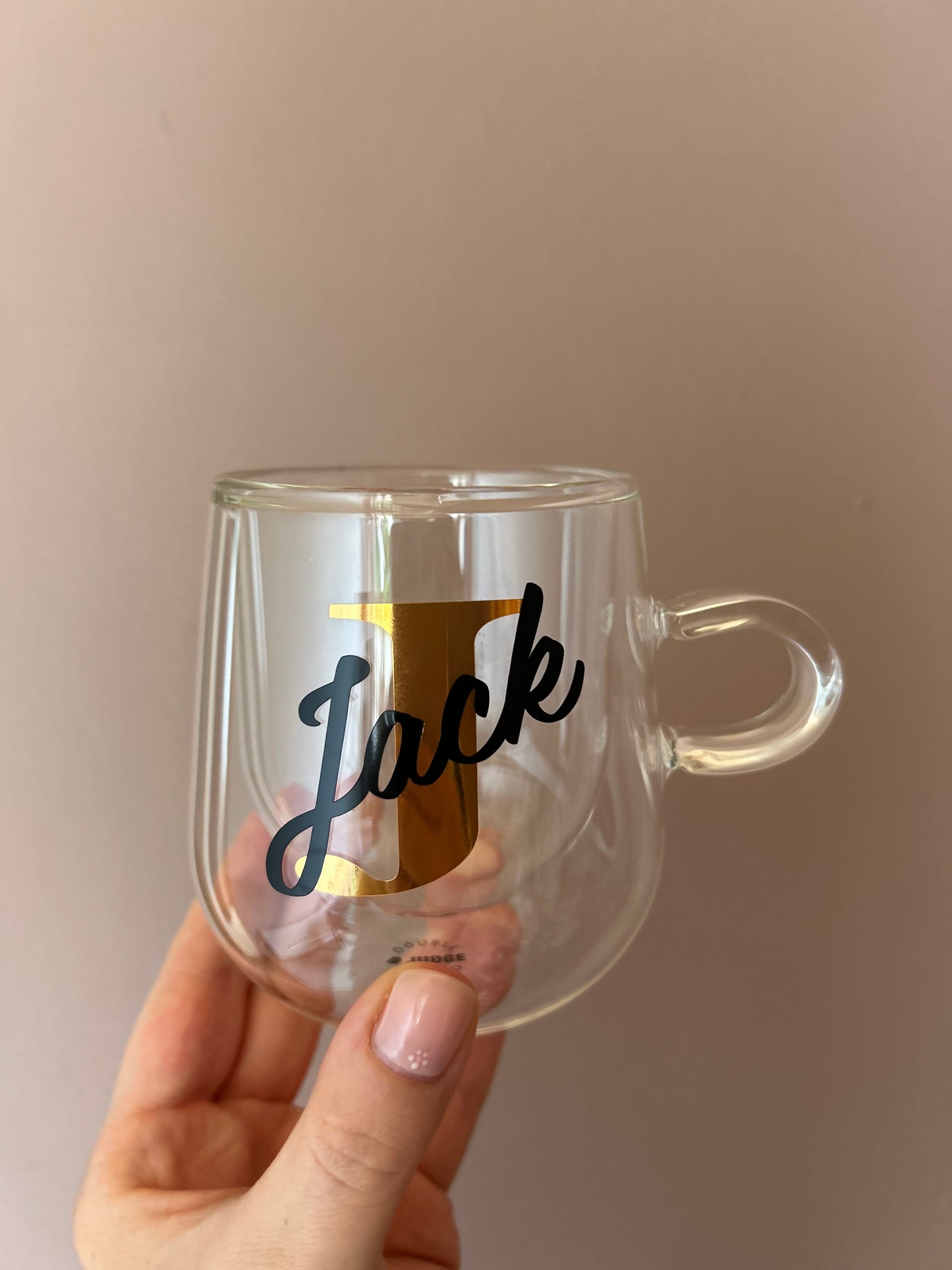 Initial Double Walled Mug B&G