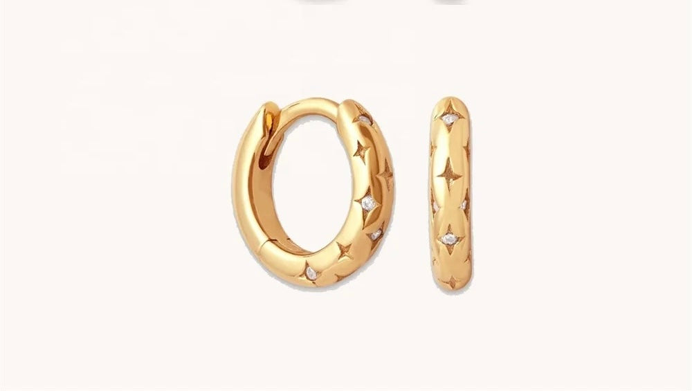 Micro Gold Starburst Huggies