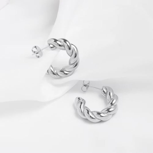 Croissant Silver Earrings