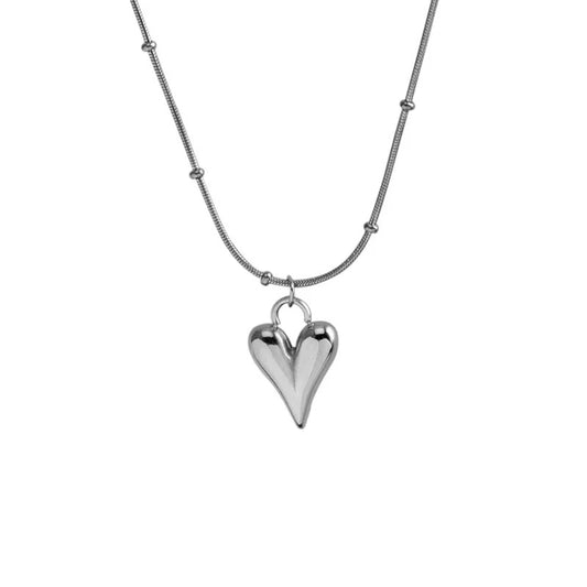 Silver Knot Chain Heart