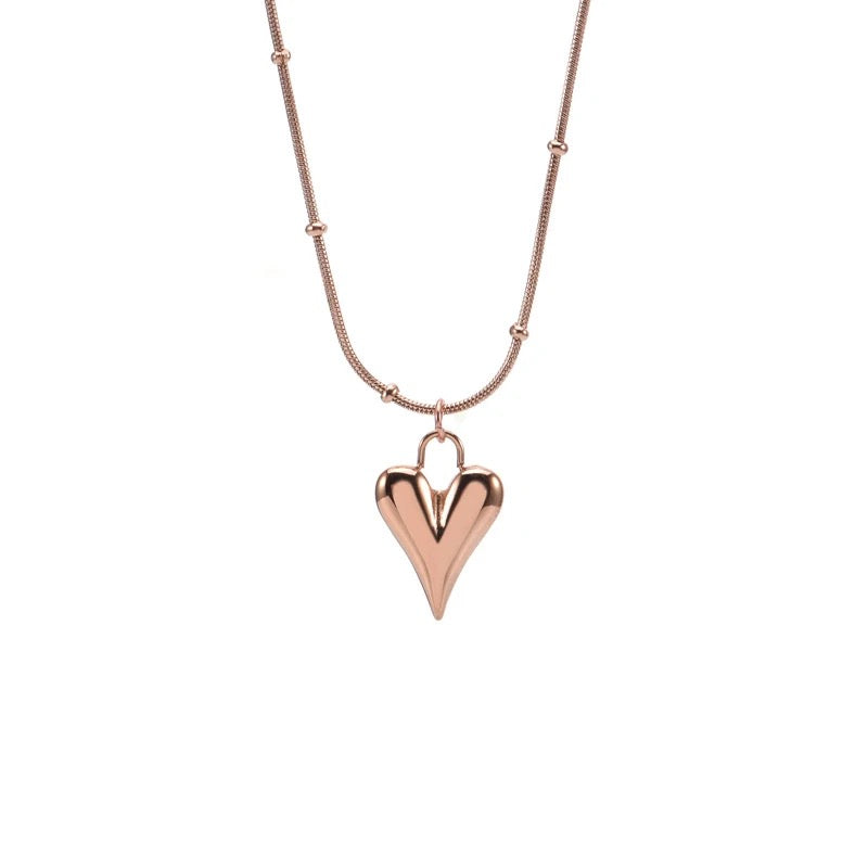 Rose Gold Knot Chain Heart