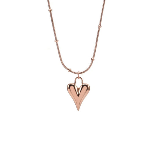 Rose Gold Knot Chain Heart