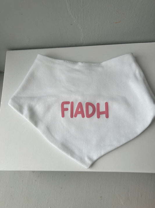 Personalised Bib -Pink Writing
