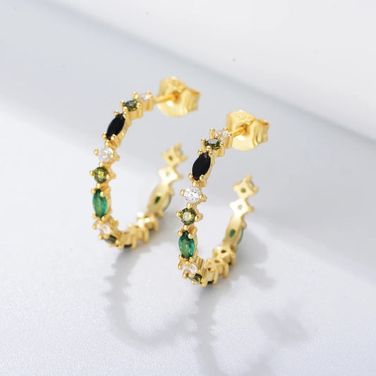 Gold Multicolour Cuff Earrings