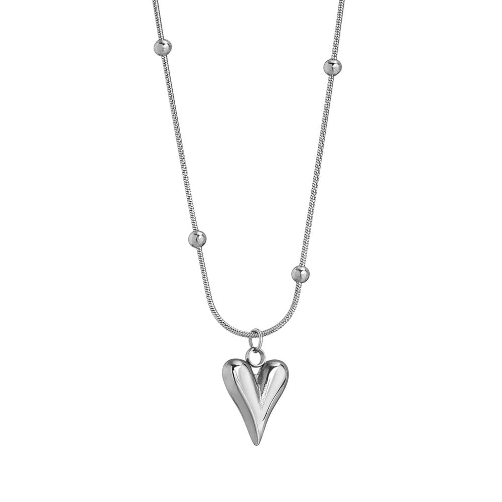 Silver Knot Chain Heart