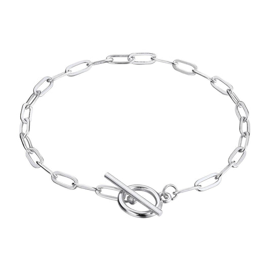 Silver Hoop & Bar Bracelet