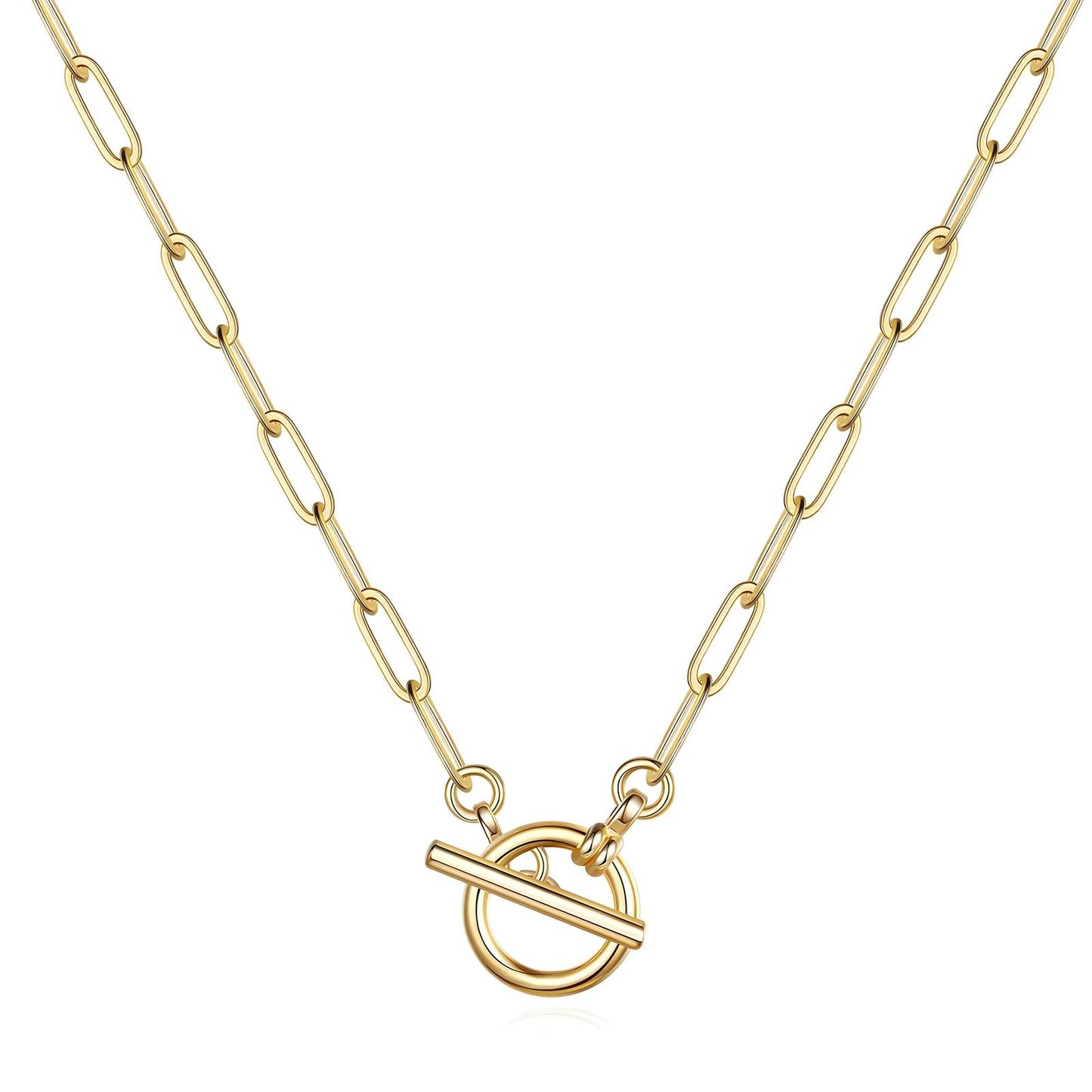 Gold Hoop & Bar Necklace