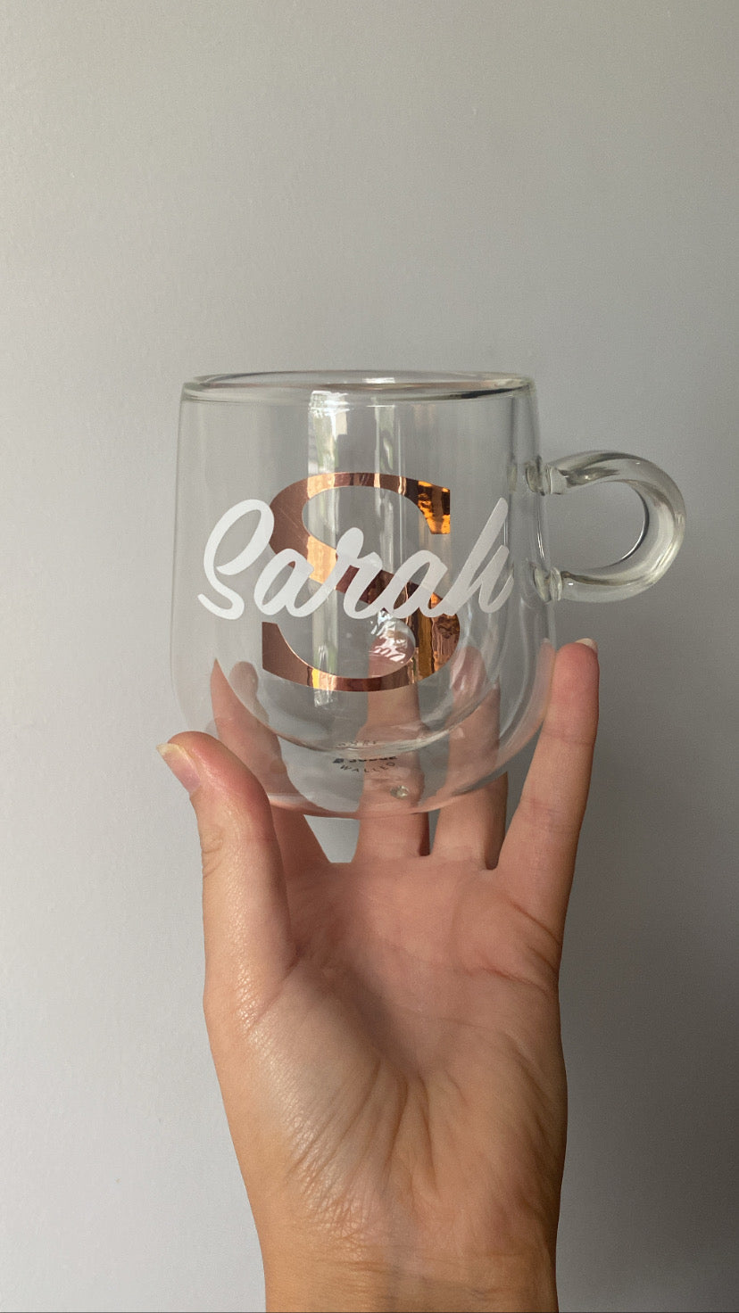 Double Walled Initial Mug