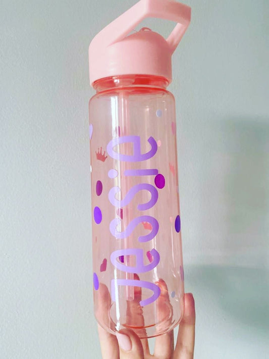 Pink Polka Dot Water Bottle