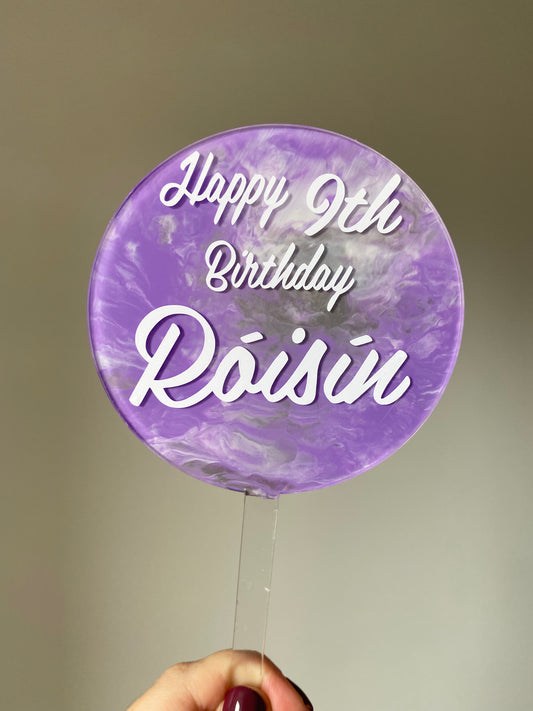 Purple Cake Topper